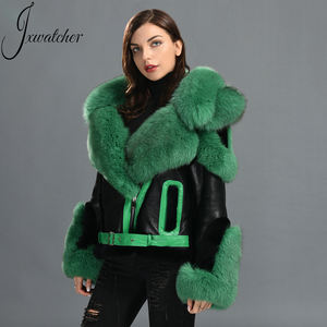 Abrigo de Piel de Oveja con Cinturón de Cuero Genuino y Cuello de Piel de Zorro Real, Diseño Nuevo de Invierno, para Mujer - Product Image 3