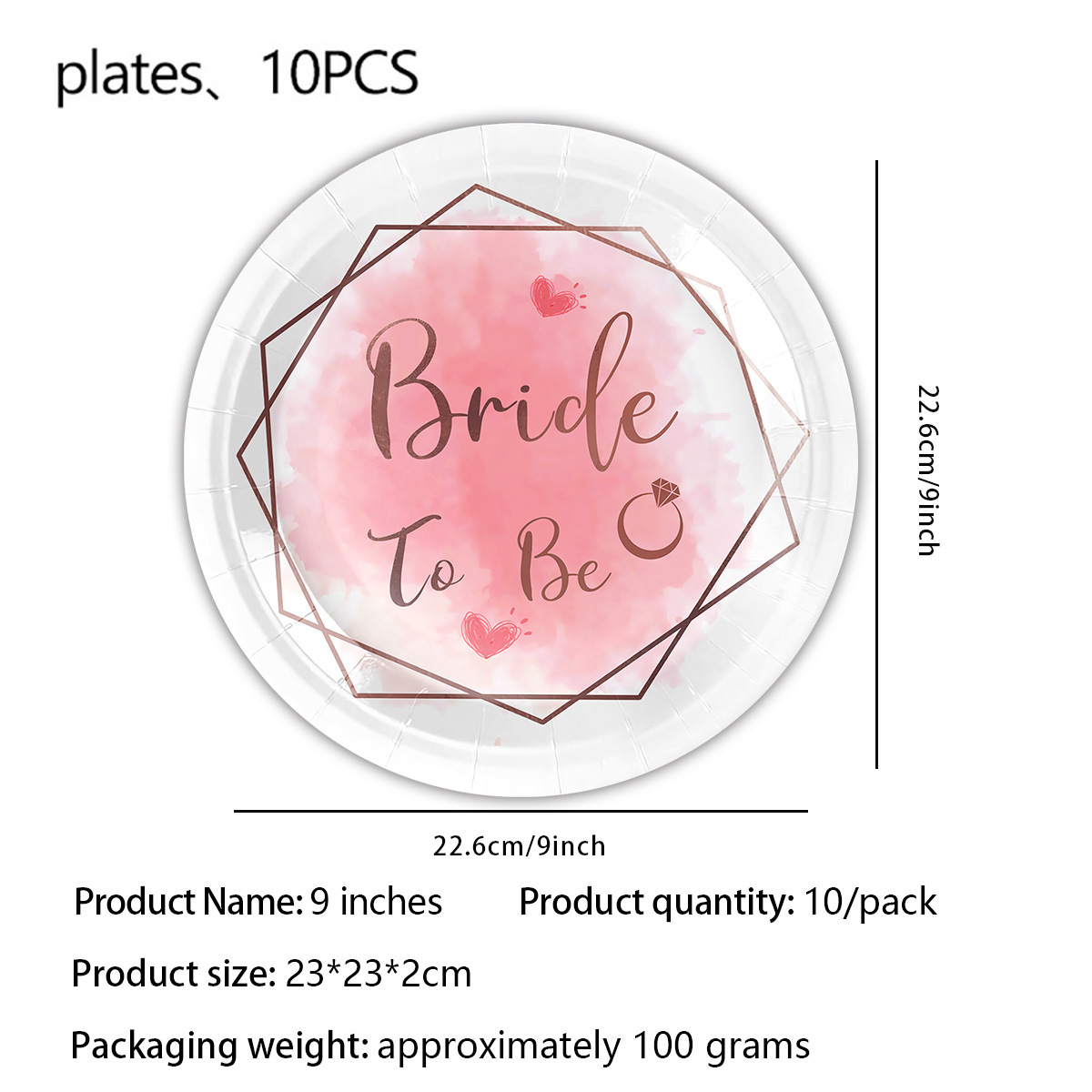 9 pouces 10PCS-Mariée