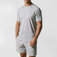Ensemble de survêtement de sport pour hommes avec logo personnalisé, t-shirt et short à séchage rapide pour la course à pied, l'entraînement en salle de sport, les marques d'activewear