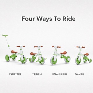 <span class=keywords><strong>Triciclo</strong></span> 4 en 1 para Niños, Bicicleta de Equilibrio para Bebés, Andador con Empuje para Niños Pequeños, Manillar Ajustable para Padres, Pedales Desmontables, Ruedas de EVA - Product Image 3