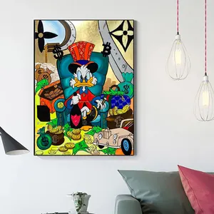 Street Graffiti Art Alec Monopoly Canvas Paintings Scrooge Mcduck Money Posters And Prints