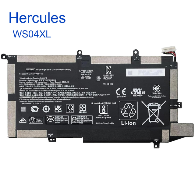 New Genuine Laptop Battery 7.7V 66.52Wh WS04XL HSTNN-DB9Z L97352-2C1 L97352-2D1 L97357-005 for HP Spectre x360 14t-ea00 Series
