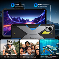 Tablette robuste Fossibot DT3 5G, tablette PC 12 Go + 256 Go, 10,4 pouces, Android 15, 22000 mAh, tablette PC pour les aventures et les chantiers de construction