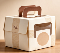 Boîte à gâteaux pour petits desserts, boîte en papier biodégradable de qualité alimentaire avec poignée et fenêtre pour cadeau de fête