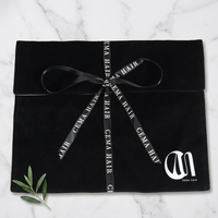 Pochette personnalisée en velours noir, sac à poussière en faux daim pour perruques, vêtements, bijoux, lunettes et accessoires
