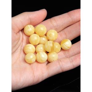 LANGYUE Ambra Naturale Sfusa, Colore Giallo/Bianco, Dimensione 10mm, Effetto Ottico a Stella, Lucidata per Creazione di Gioielli - Product Image 2