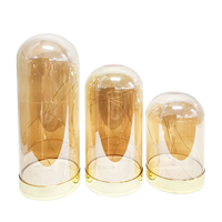 Cloche en verre soufflé à la main de Noël ovale transparente en gros avec lumières LED