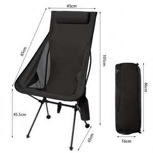 Chaise de camping portable et légère avec appui-tête, chaise lune pour la pêche, les loisirs et le camping, mobilier d'extérieur - Product Image 2