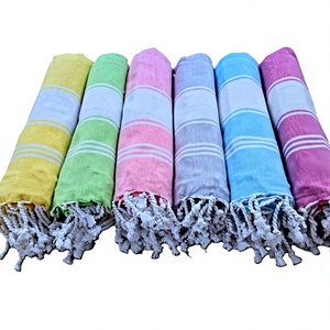 ELITE HOMES Eco-Friendly Cotton Striped <b>Beach</b> <b>Towels</b>-All-Season Modern Design - Product Image 1