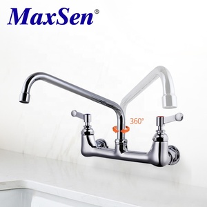 Treo Tường Bếp Vòi <span class=keywords><strong>6</strong></span> Inch Và 8 Inch <span class=keywords><strong>Centerset</strong></span> Brass Chrome Treo Tường Bếp Vòi Với Kim Loại Lever Xử Lý - Product Image 2