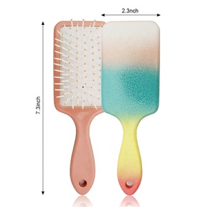 Brush Hair Paddle Paddle Hair Brush OEM ODM Gradient Color Shiny Bling Bling Plastic Brush Hair Custom Hair Brush Nylon Paddle Hair Brush For Home Using