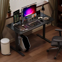Bureau debout réglable en hauteur BEISIJIE AY-2, blanc, table de jeu 140*60cm avec porte-gobelet, bureau à domicile, ordinateur sur pied