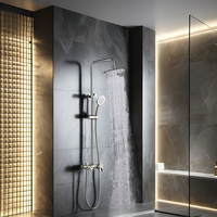 Bouton de contrôle fonction mélangeur de douche bain et salle de bain ensemble de douche pluie avec robinet à bec cascade