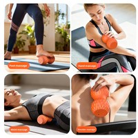 Masseur vibrant en forme de cacahuète chauffant pour la relaxation musculaire, rouleau de mollet électrique pour le fitness et le yoga, rechargeable par USB