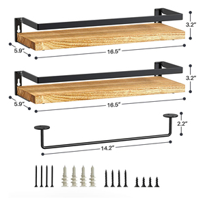 새로 설계된 도매 벽 장착 단단한 나무 플로팅 랙 선반 - Product Image 6