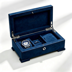 Scatola Personalizzata Grigia per Orologi e Gioielli con Slot per Carte, Confezione Regalo Personalizzata per Accessori Femminili di Marca - Product Image 4