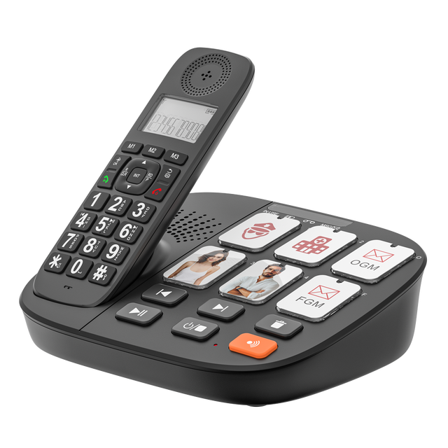 Big Buttons for Old People DECT Cordless Telephone SOS Emergency TAM Answering Machine ECO Mode GAP Speakerphone