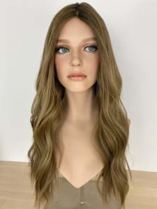 Parrucca ebrea superiore in seta Remy capelli umani europei biondo scuro con evidenziazione dimensionale parrucca piena con Base in seta legata a mano con trama chiusa - Product Image 3