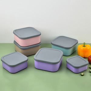 Silicone Heatable Fresh-Keeping Food Grade 800-1000ml Food Storage Box Portable Square Simplicity Lunch Boxes Kitchen Containers - Product Image 1