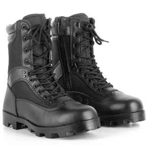 Bottes tactiques en cuir Panama pour randonnée et camping en plein air TSB04, avec fermeture éclair latérale et semelle extérieure robuste. - Product Image 2