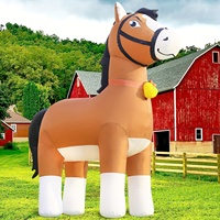 Cheval Clydesdale géant gonflable de Noël, animaux gonflables mignons, décorations de jardin d'extérieur avec lumières LED intégrées
