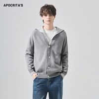APO OEM/ODM Herren Hochwertige Herbst/Winter Kunstleder-Layered-Jacke Einfarbig Locker Sitzend Langarm mit Kapuze Einreihig