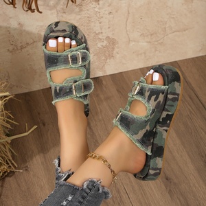 Sandali Estivi da Donna con Suola Spessa, Tendenza Moda, Nuovi Modelli Oversize con Fibbia in Denim Laminato, Slip-On - Product Image 4