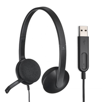 Headset Komputer Logitech H340 USB Original dengan Mikrofon Peredam Kebisingan dan Bantalan Kepala Empuk