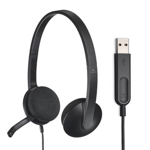 Casque d'écoute USB pour ordinateur Logitech H340 d'origine avec microphone antibruit et bandeau rembourré - Product Image 3
