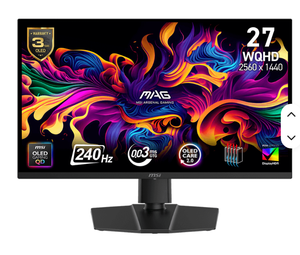จอเกมมิ่ง MSI 273QP QD-OLED X24 ขนาด 27 นิ้ว ความละเอียด 2K 240Hz QD OLED พร้อมความละเอียด 2560 x 1440 (WQHD) 0.03ms แสดงผลรวดเร็ว - Product Image 6