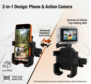 <span class=keywords><strong>Support</strong></span> de téléphone pour moto avec fixation GoPro, anti-vibrations, <span class=keywords><strong>support</strong></span> de guidon semi-enveloppant en ABS pour l'enregistrement de vlogs - Product Image 3
