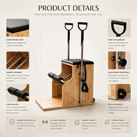 Ensemble d'appareils classiques de Pilates en chêne de qualité supérieure : Reformer, Cadillac, Wunda Chair, Ladder Barrel, Correcteur de colonne vertébrale MJD, Garantie 3 ans