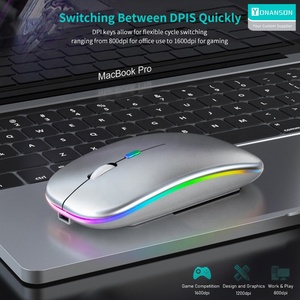 Chuột Không Dây LED Slim Chế Độ Kép, Chuột Sạc 2.4G Chuột Không Dây Quang USB Cho Máy Tính Xách Tay, PC, Mac OS,Android - Product Image 3