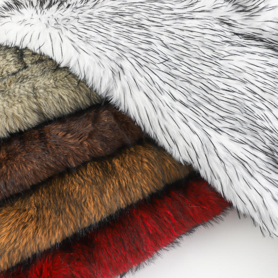 Customized 100% Polyester Jacquard Faux Synthetic Faux Fur Fabric for ...