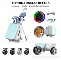 Valise rigide moderne pour PC, légère et multifonctionnelle, 20 pouces, avec siège enfant, chariot, OEM/ODM