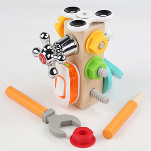 Cassetta degli <span class=keywords><strong>attrezzi</strong></span> per la riparazione del <span class=keywords><strong>legno</strong></span> portatile per bambini e bambini maschi di attività educativa cubi con vite che smontano il dado auto - Product Image 6