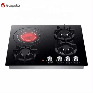 เตาแก๊สแบบฝัง 4 หัวเตา พร้อมเตาแม่เหล็กไฟฟ้า 4 หัวเตา หน้าเตากระจก - Product Image 4