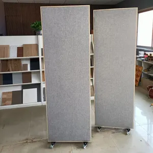 Kedap tinggi lantai partisi dapat digerakkan hewan peliharaan kantor dinding akustik panel dinding slat publik pembagi ruangan