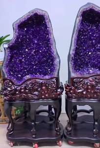 Vente en gros de géodes de cathédrale d'améthyste naturelle de grande taille, pierres rondes taillées en cristal pour la décoration de la maison et la géomancie - Product Image 2