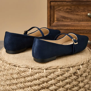 Élégantes Ballerines <span class=keywords><strong>Bleu</strong></span> <span class=keywords><strong>Marine</strong></span> à Bout Pointu et à Enfiler, Tige en Tissu Doux, Doublure Synthétique, Confortables Toute Saison pour Femme - Product Image 3