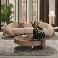 LEON HOME Luxuriöses Sofa-Set im Europäischen Stil aus Samt mit Echtleder 3-5 Jahre Garantie Wohnzimmermöbel