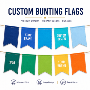 Banderines Rectangulares Impresos a Todo Color, Pancarta Colgante de Tela con Logotipo Personalizado, Guirnalda para Fiestas, Decoración Promocional - Product Image 1