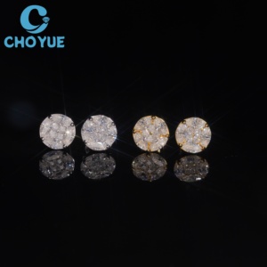 Pendientes de tuerca de moissanita con corte marquesa en oferta, de plata 925 auténtica chapada en oro, con engaste de garra y cierre de rosca de lujo, joyería. - Product Image 1