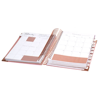 Échantillon Gratuit : Carnet de Planification Personnalisé avec Impression, Journal à Couverture Dorée, Reliure Spirale Robuste à Double Anneau, Coins Arrondis