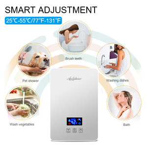 High-Power 3-6KW Silver Electric Water <b>Heater</b> Intelligent Constant Temperature System Stainless Steel Plastic Household English - Product Image 3