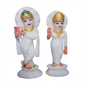 Estatua de Radha Krishna de Mármol Hecha a Mano, Única y Duradera, para Adoración - Product Image 1