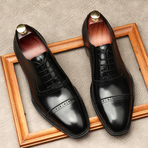 Chaussures habillées en cuir pour hommes, modèle 2026, best-seller britannique, sculptées à la main, style business décontracté, à plateforme - Product Image 4