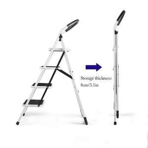 Hot Verkoop 3 Stappen Huishouden Sundries Duurzame Opvouwbare Stalen Opstapladder Met Handvat - Product Image 2