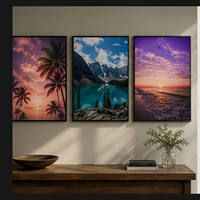Impression sur toile Paysage Lac de Montagne Turquoise pour Salon, Bureau, Hôtel, Lodge – Décoration Intérieure Nature Calme