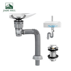 Kit de vidange de lavabo de salle de bain moderne amélioré en acier inoxydable 304 avec siphon pop-up et filtre anti-colmatage écologique - Product Image 1